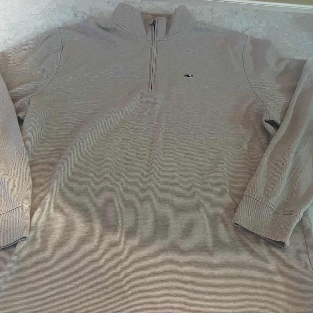 Vineyard Vines Cream Quarter-Zip Pullover